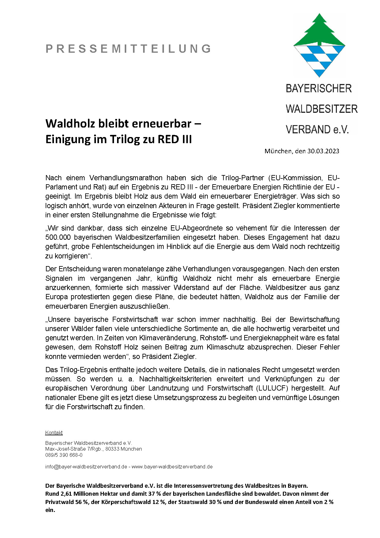 Waldholz bleibt erneuerbar – Einigung im Trilog zu RED III